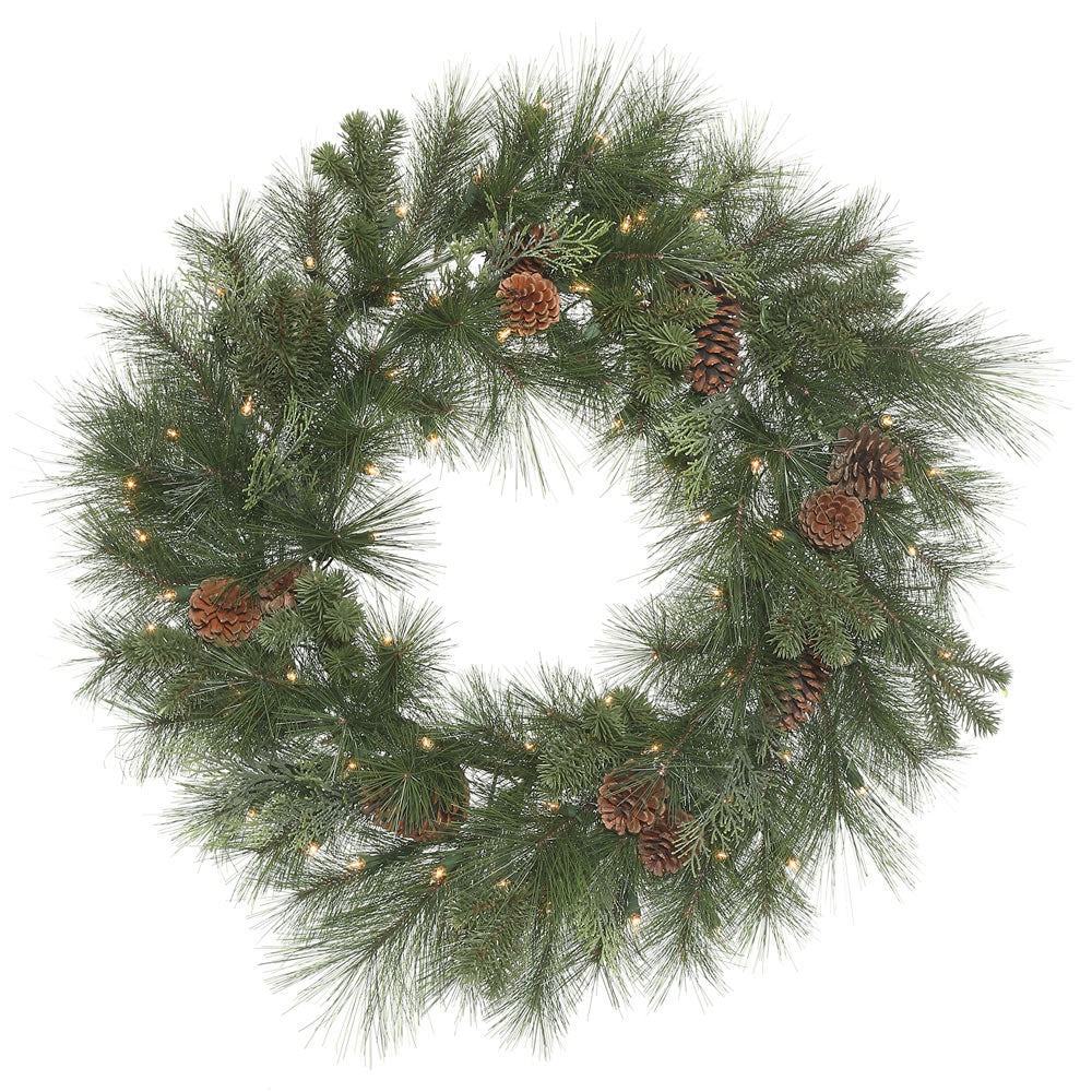 Vickerman 30” Grover Mix Pine Wreath Dura-Lit 70WW - R173131LED