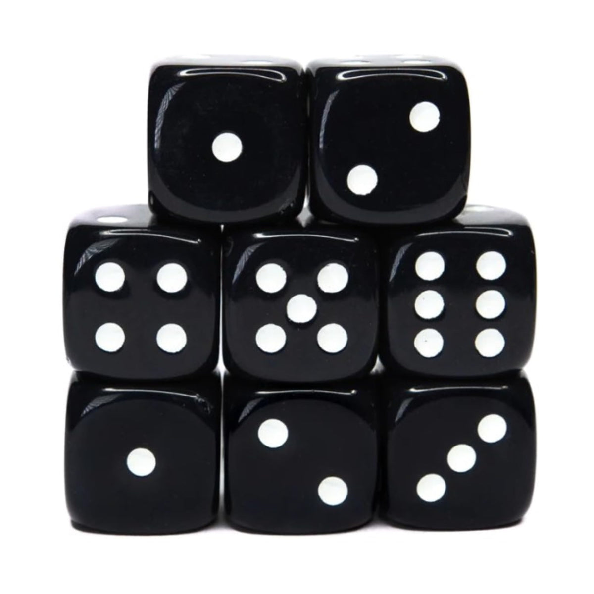 Role 4 Initiative D6 18Mm Opaque Black W/White (12)