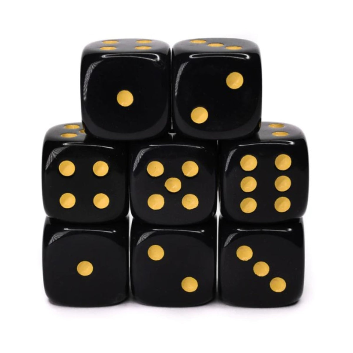 Role 4 Initiative D6 18Mm Opaque Black W/Yellow (12)