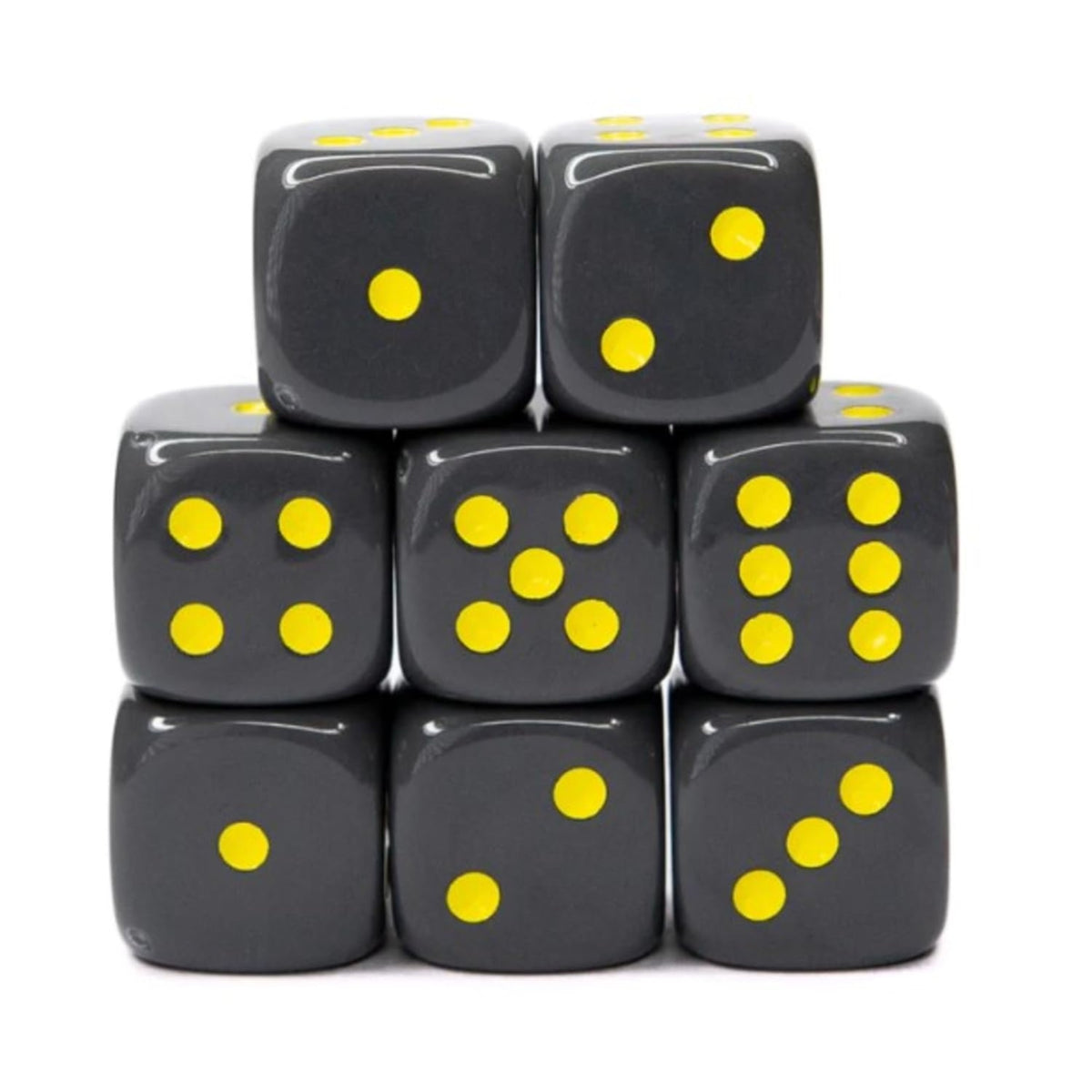 Role 4 Initiative D6 18Mm Opaque Dark Gray W/Yellow (12)