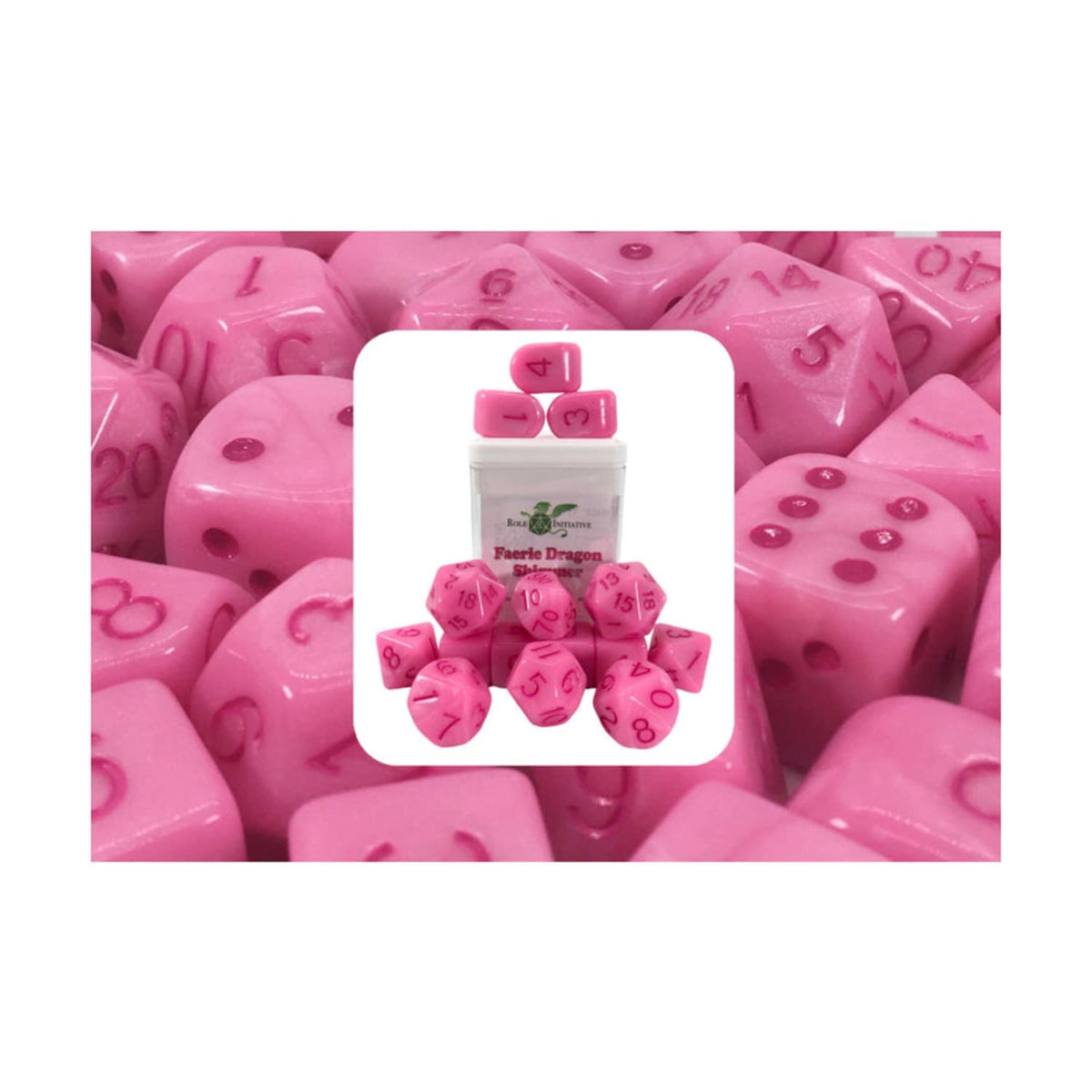 Poly Set Faerie Dragon Shimmer W/Arch'D4, Rose Ink (15)