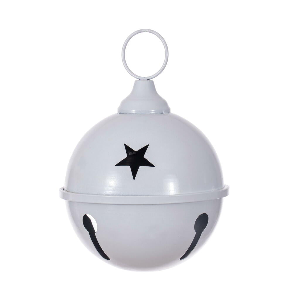 6” White Iron Bell Ornament