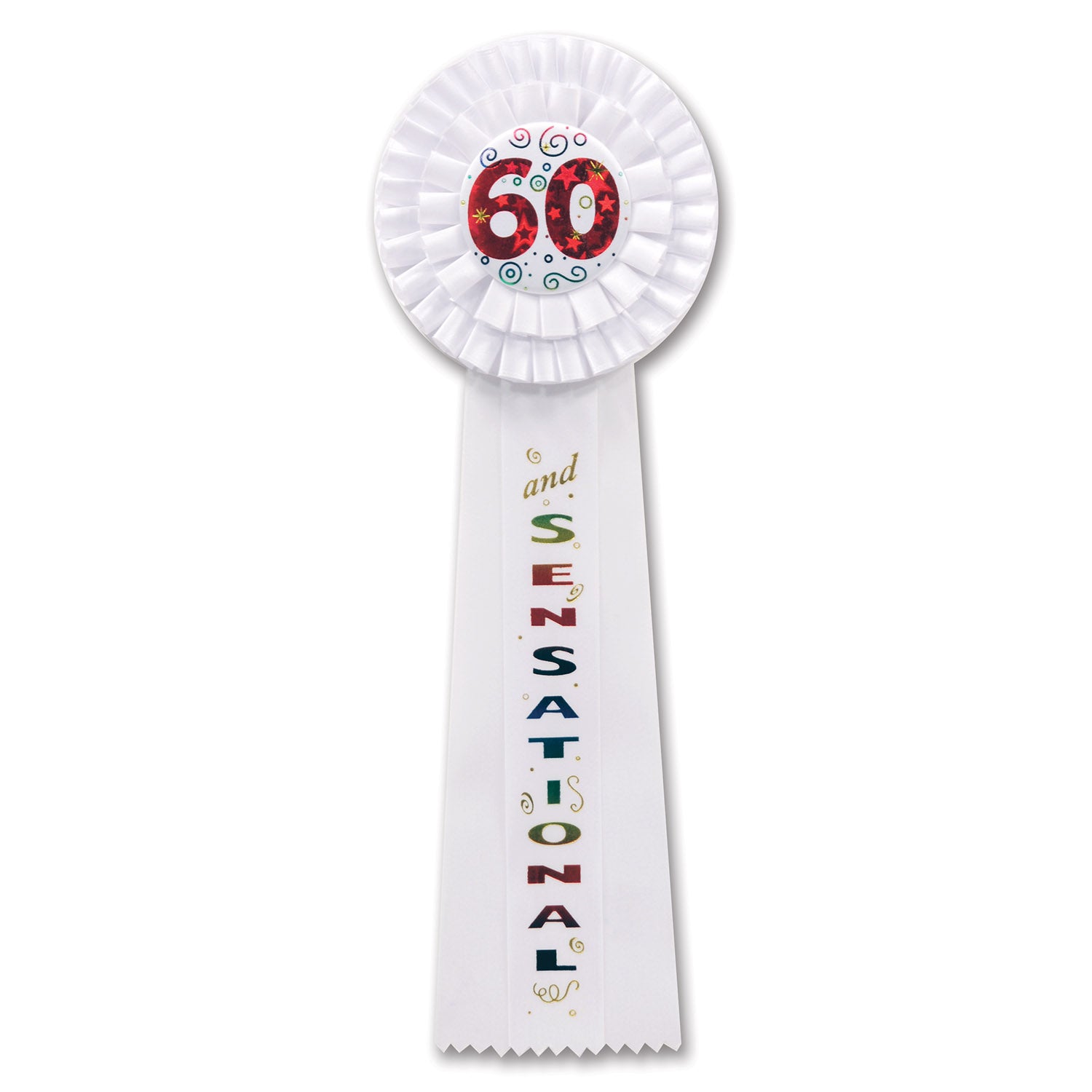 60 & Sensational Deluxe Rosette (Pack of 3)