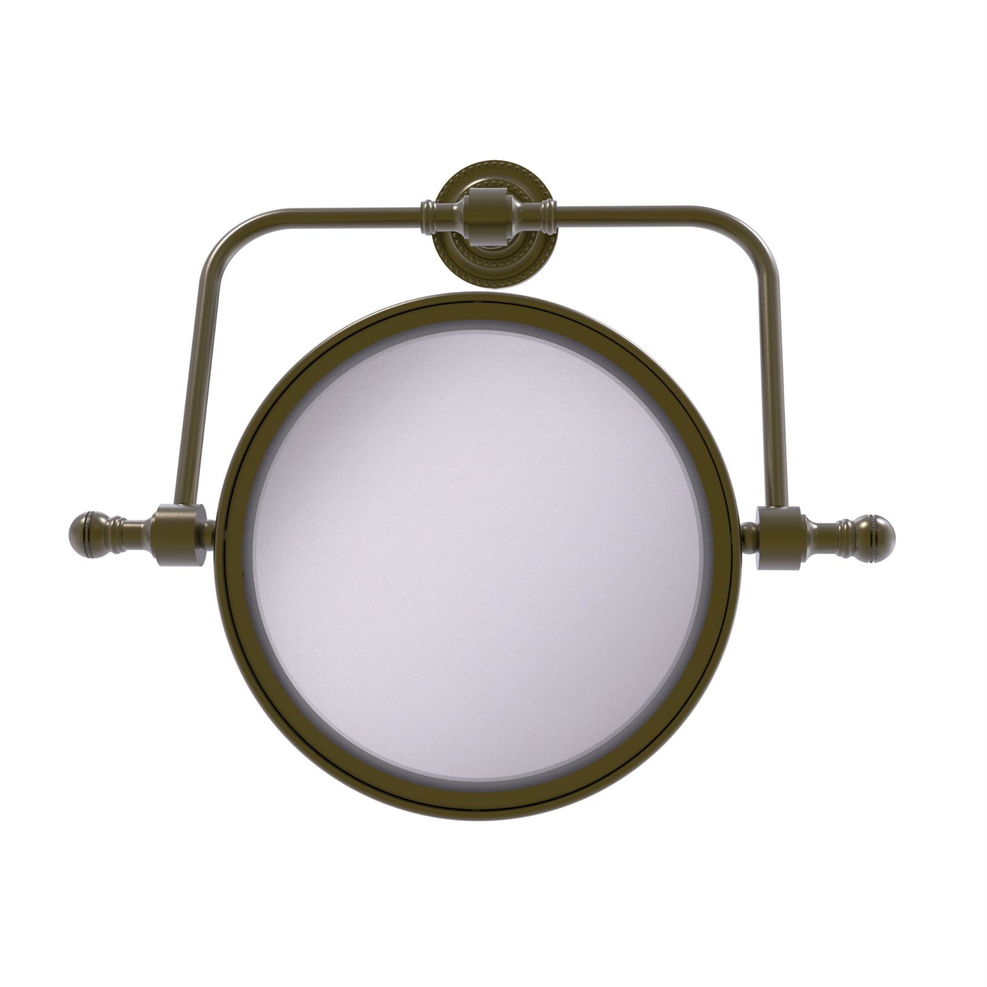 Retro Dot Collection Wall Mounted Swivel Make-Up Mirror 8 Inch Diameter With 3X Magnification - Rdm-4/3X-Abr