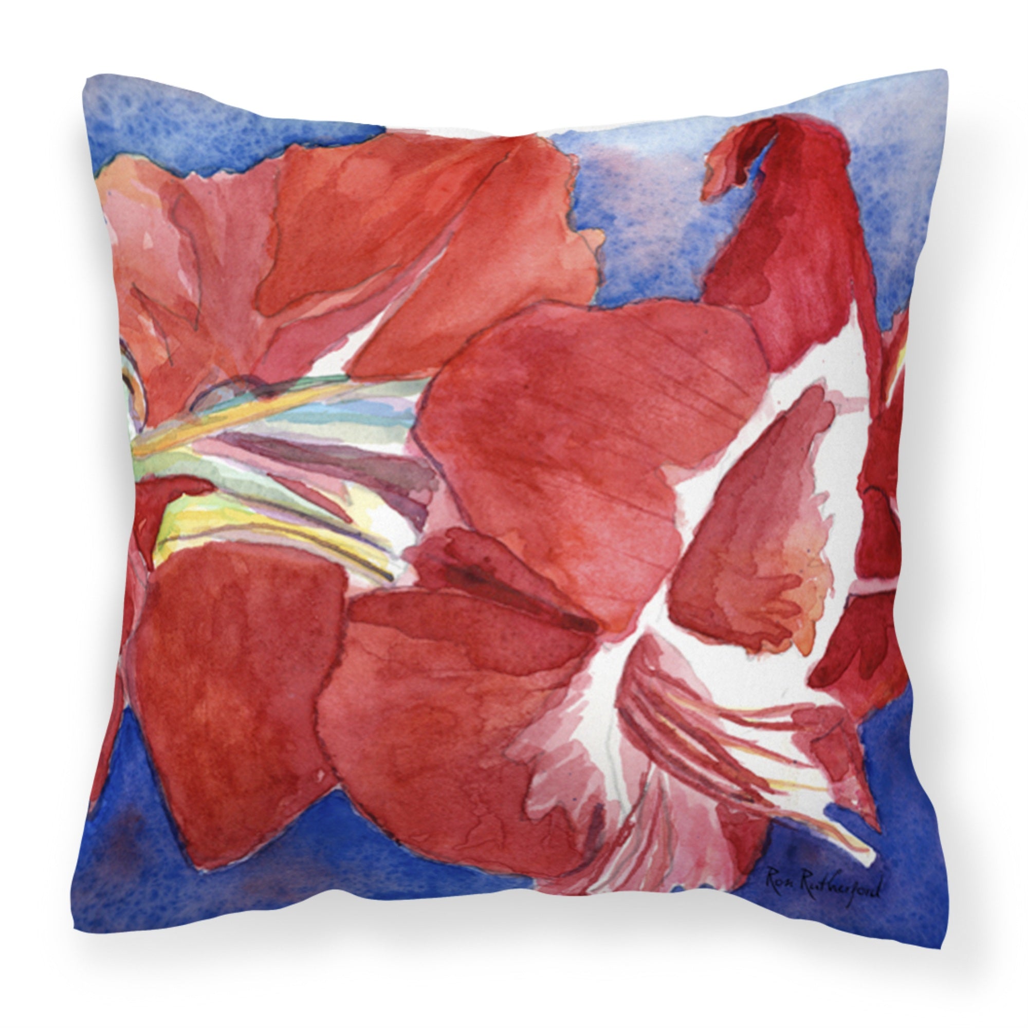 Caroline'S Treasures Rdr2007Pw1414 Flower Amaryllis Decorative Canvas Fabric Pillow, Large, Multicolor