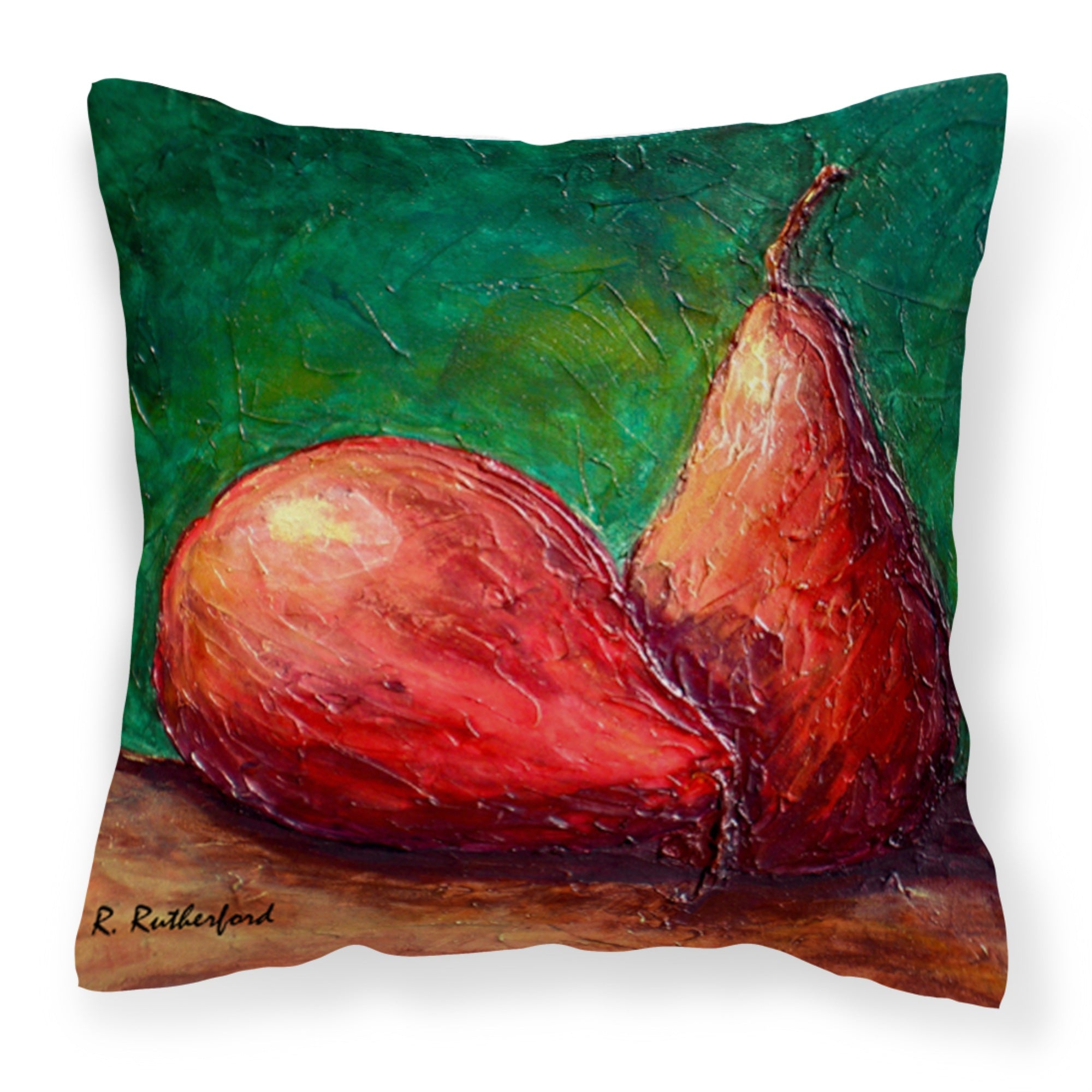 Caroline'S Treasures Rdr2008Pw1414 Pears Decorative Canvas Fabric Pillow, Large, Multicolor