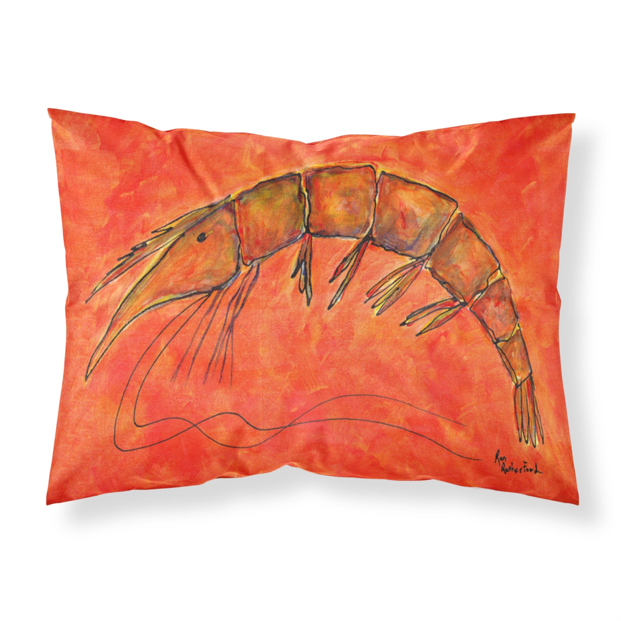 Caroline'S Treasures Rdr2012Pillowcase Shrimp Moisture Wicking Fabric Standard Pillowcase, Large, Multicolor