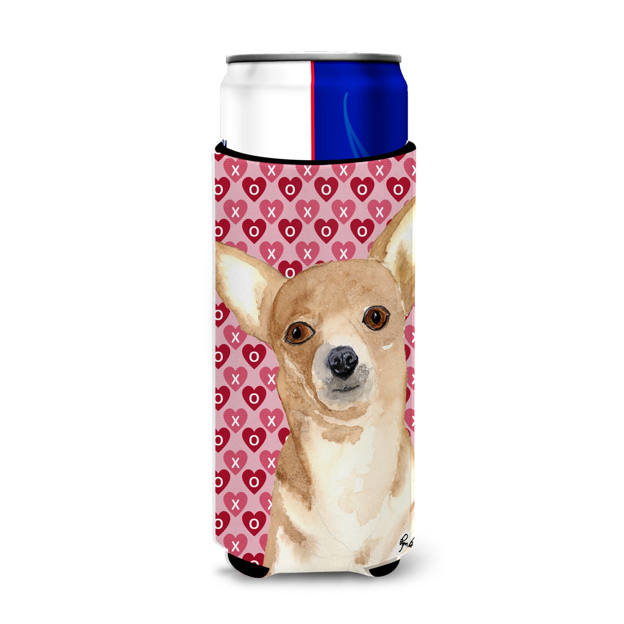 Chihuahua Love And Hearts Ultra Beverage Insulators For Slim Cans  Rdr3014Muk
