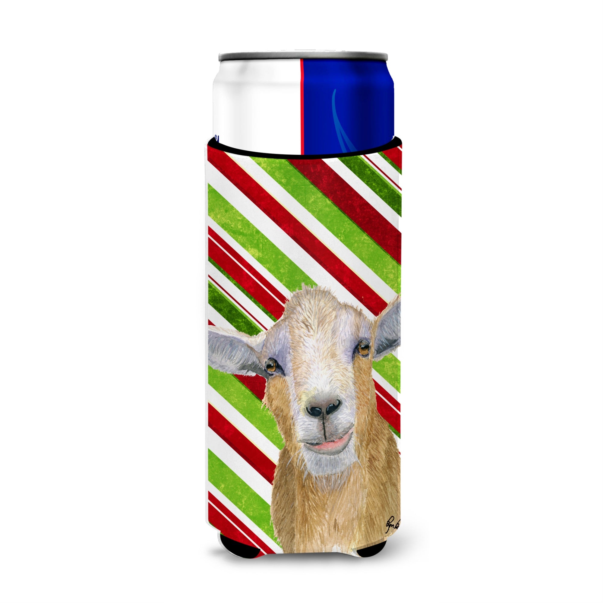 Candy Cane Goat Christmas Ultra Beverage Insulators For Slim Cans  Rdr3022Muk