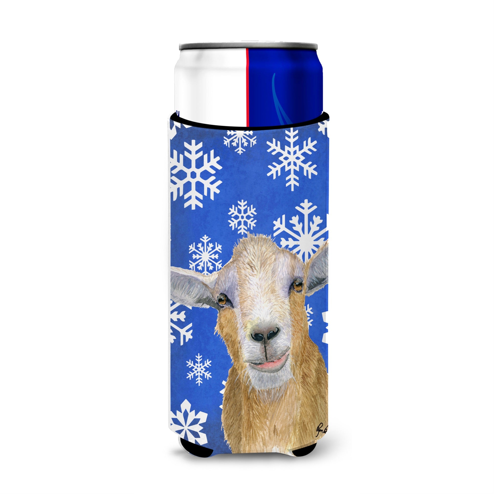 Winter Snowflakes Goat Winter Ultra Beverage Insulators For Slim Cans  Rdr3023Muk