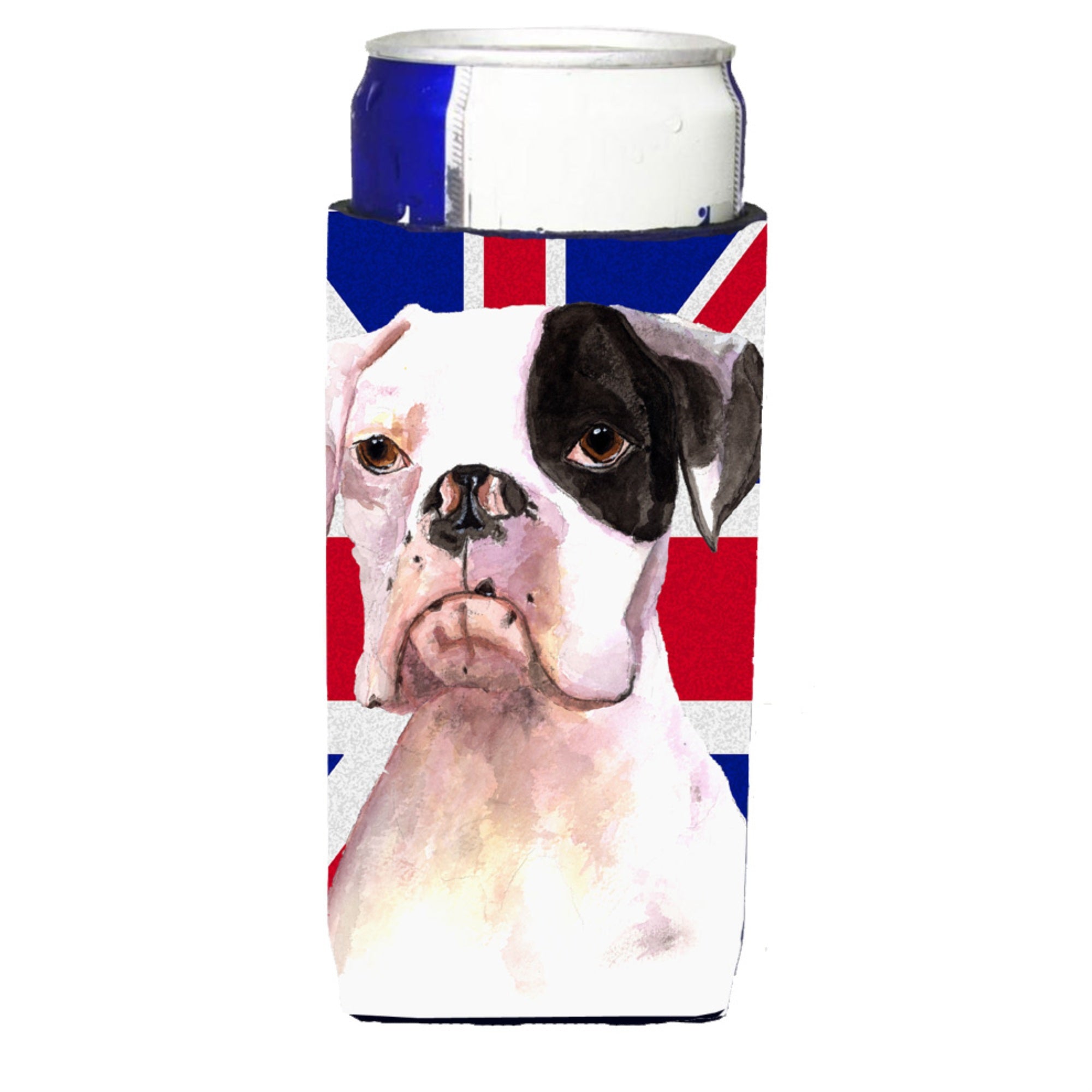 Boxer Cooper With English Union Jack British Flag Ultra Beverage Insulators For Slim Cans Rdr3030Muk