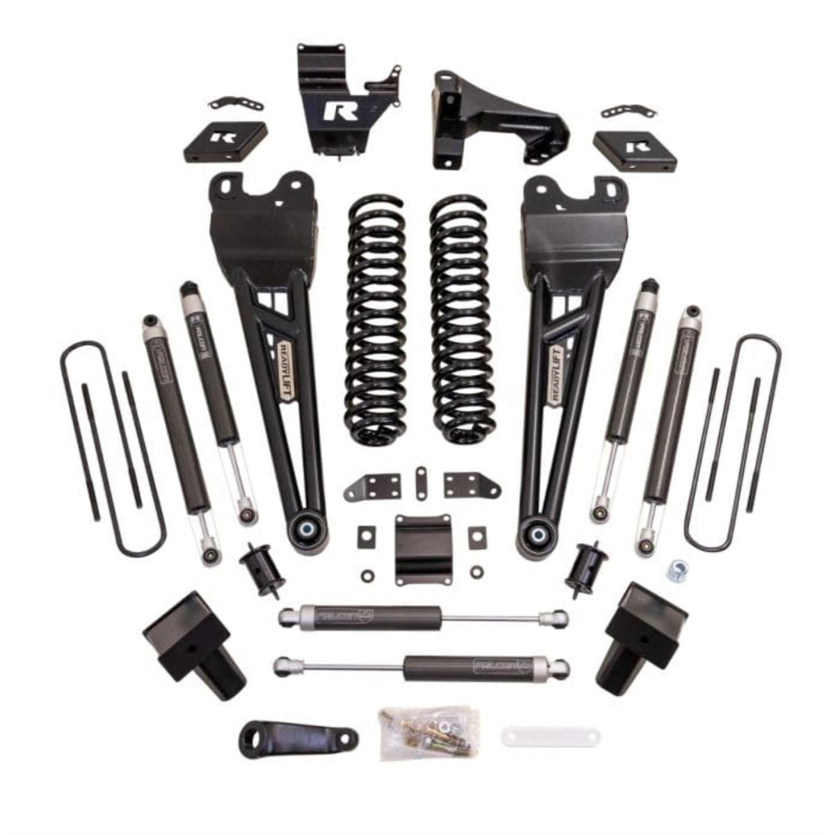 Readylift 49-23621 6'' Coil Spring Lift Kit With Falcon 1.1 Monotube Front/Rear Shocks, Radius Arms, Dual Steering Stabilizer, And Front Track Bar Bracket For Ford F250/F350 Diesel 4Wd