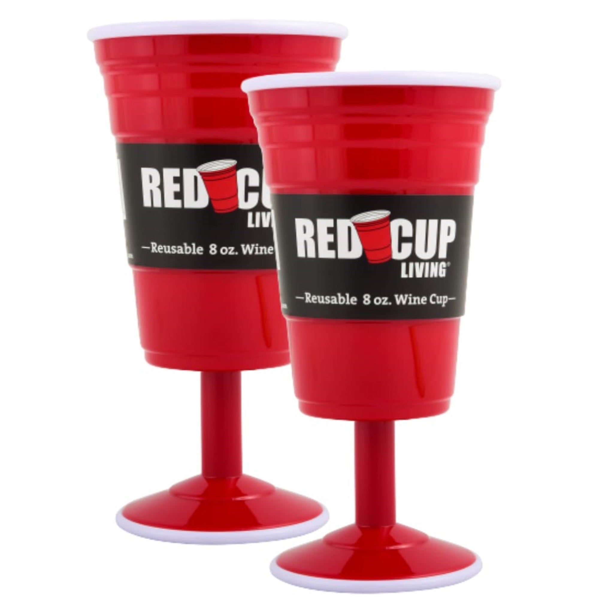 Reusable Red Wine Glasses with Stem, 8oz - Thick, Heavy-Duty Drinking Glasses for Parties, Travel, Camping |  Champagne Flutes, Perfect for Christmas Gift Set , Sturdy Wine Glasses - Set of 2