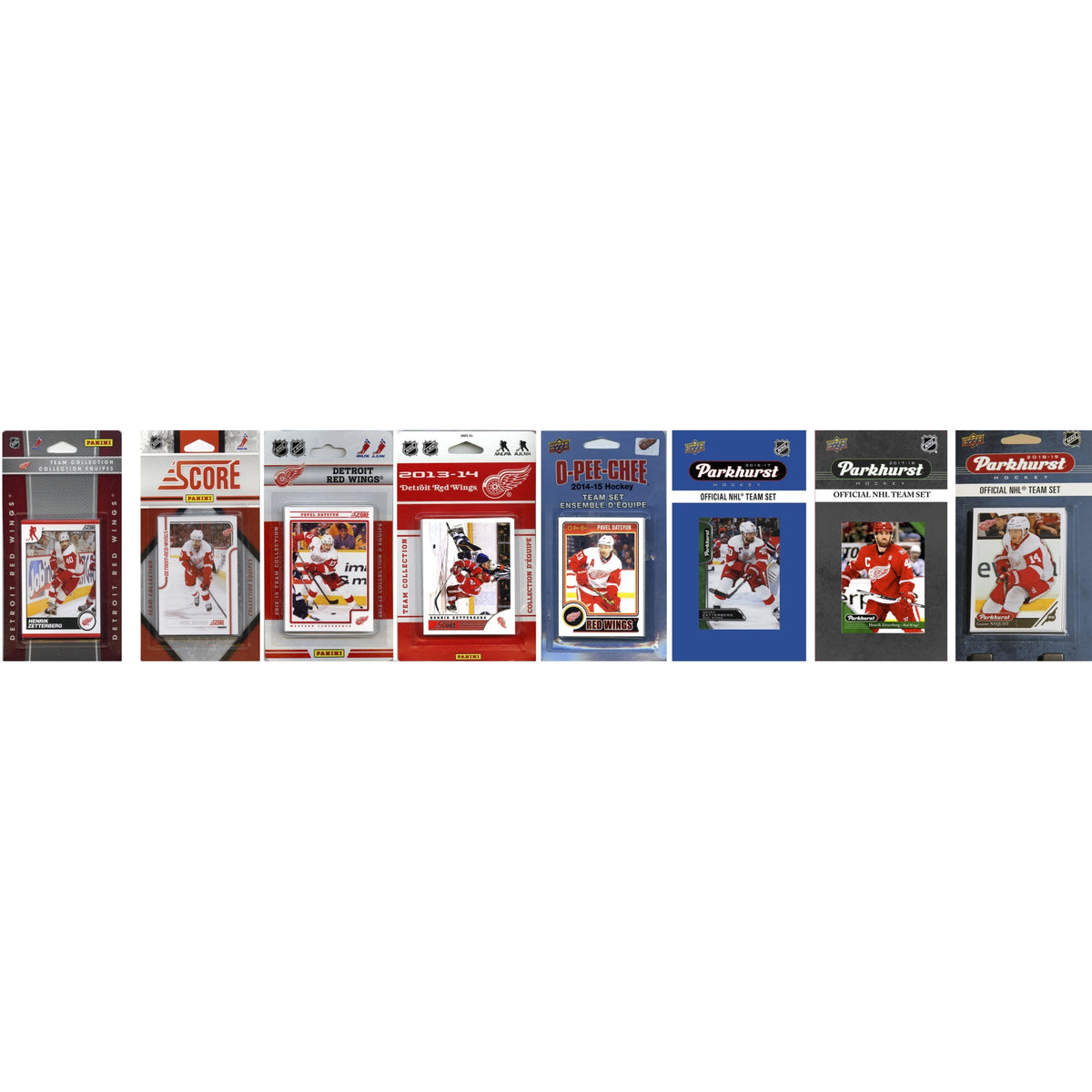 Nhl Detroit Red Wings 8 Different Licensed Trading Card Team Sets