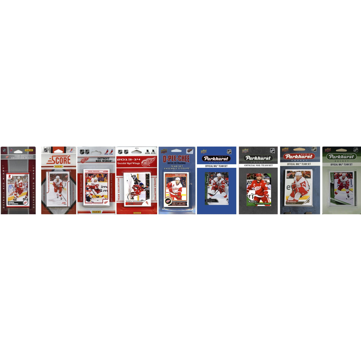 Nhl Detroit Red Wings 9 Different Licensed Trading Card Team Sets
