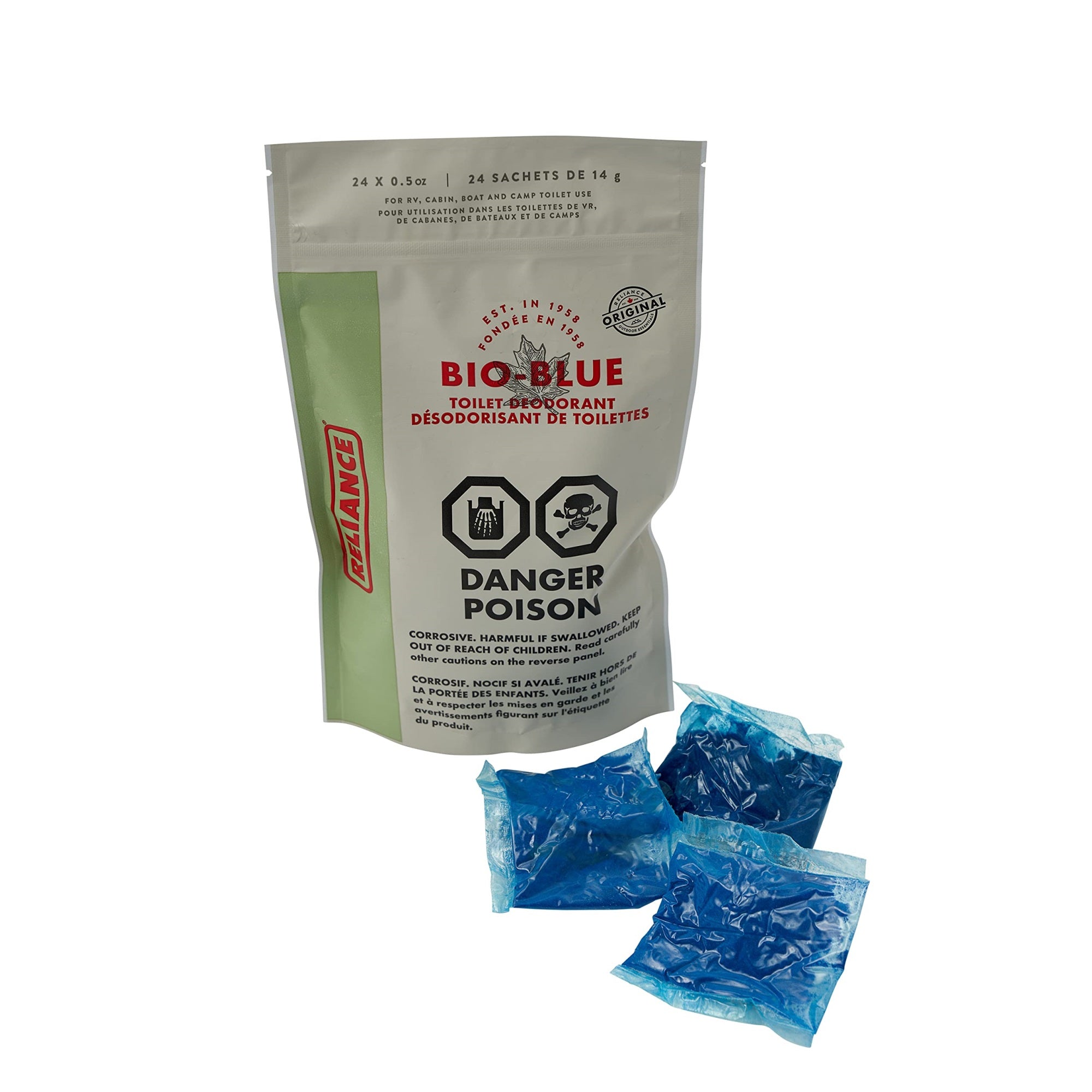 2023 Reliance Bio-Blue Toilet Deodorant, 24 Pouches