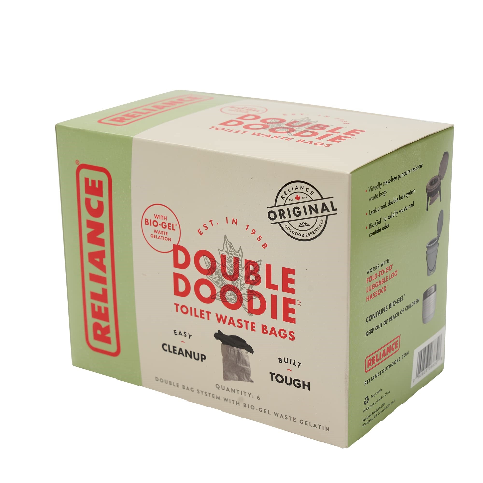 2023 Reliance Double Doodie With Bio-Gel, 6 Bags