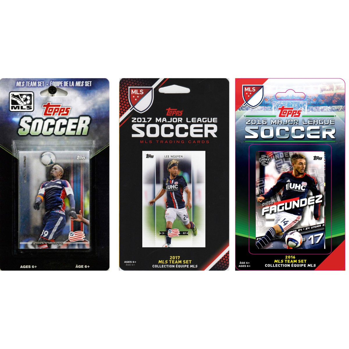 Mls New England Revolution 4 Different Licensed Trading Card Team Sets