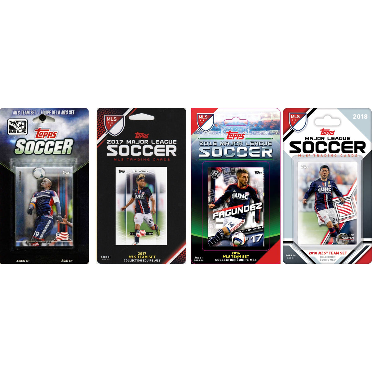 Mls New England Revolution 5 Different Licensed Trading Card Team Sets