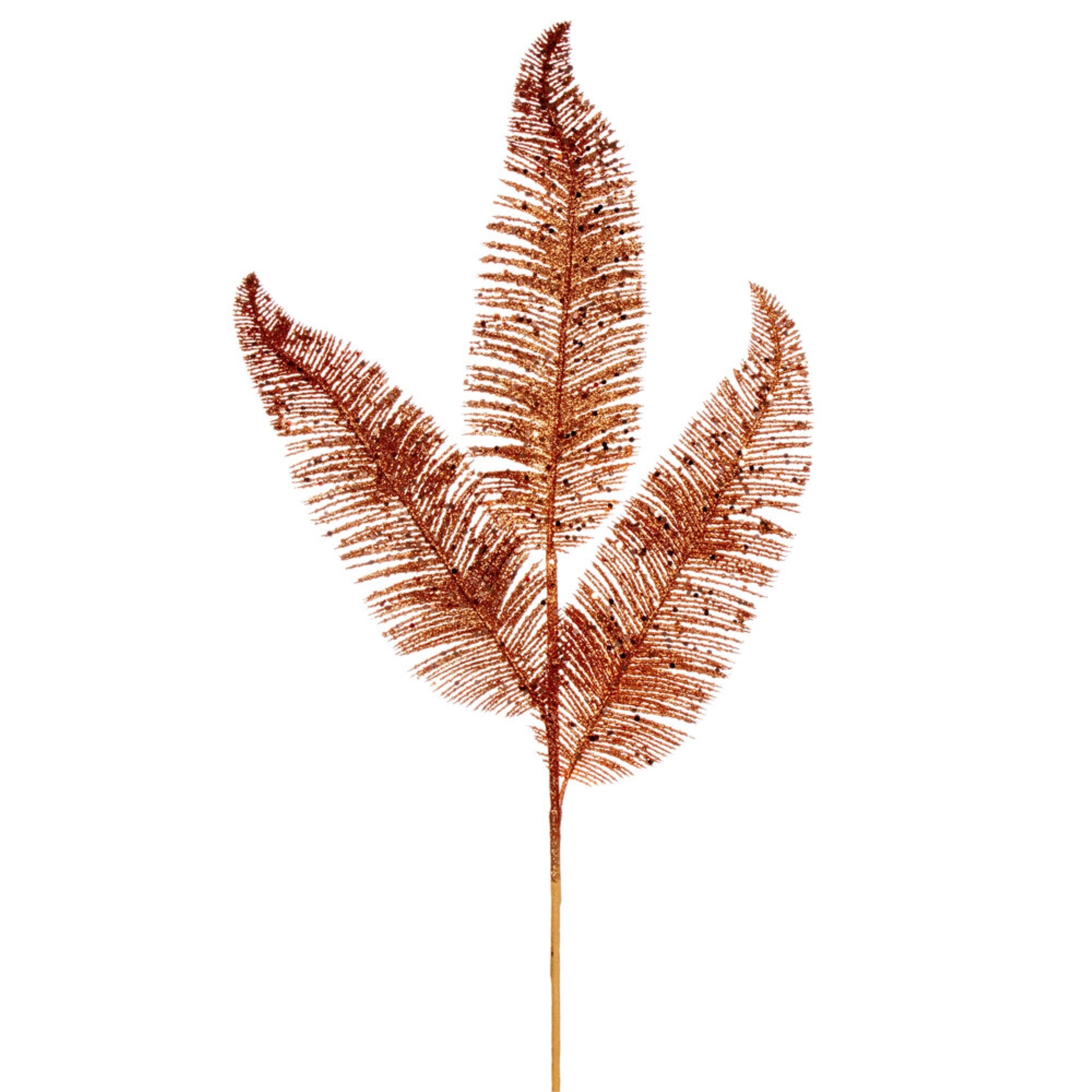 Vickerman 24.5″ Rose Gold Feather Fern Glitter Spray 6 per bag.