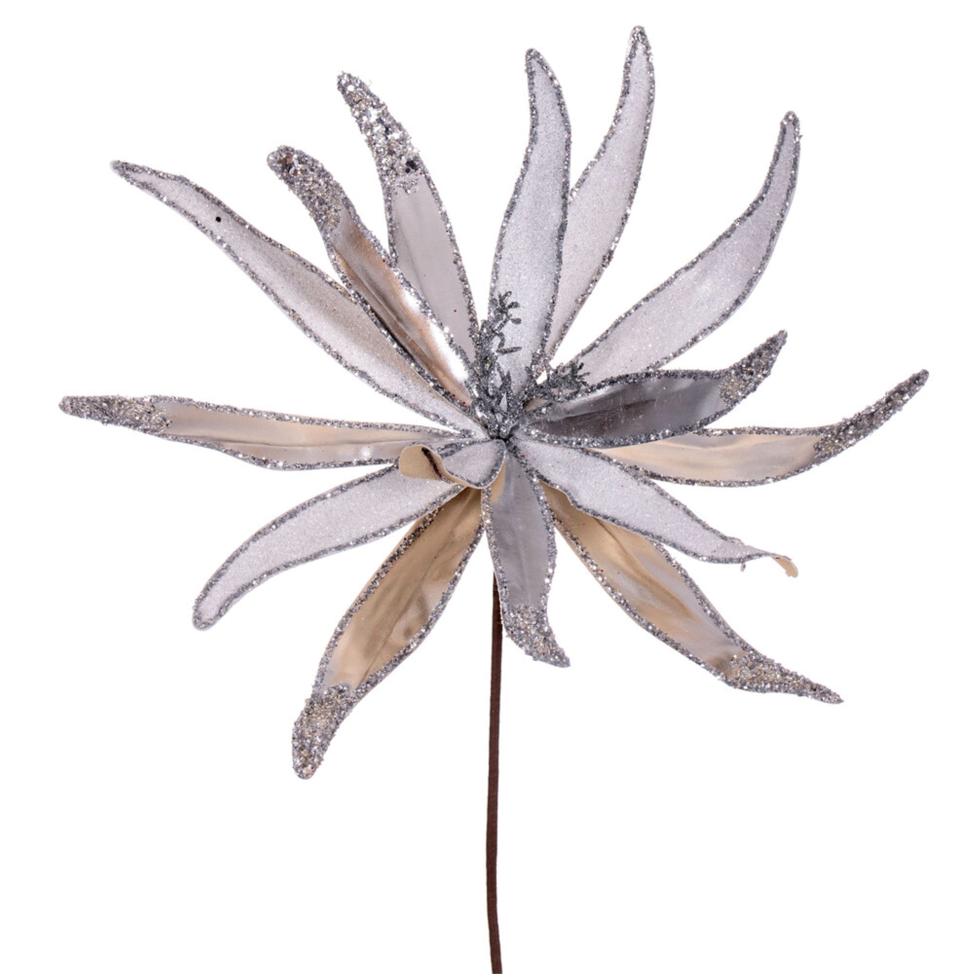 Vickerman 24” Silver Metallic and Frosted Glitter Papyrus 2 per bag.