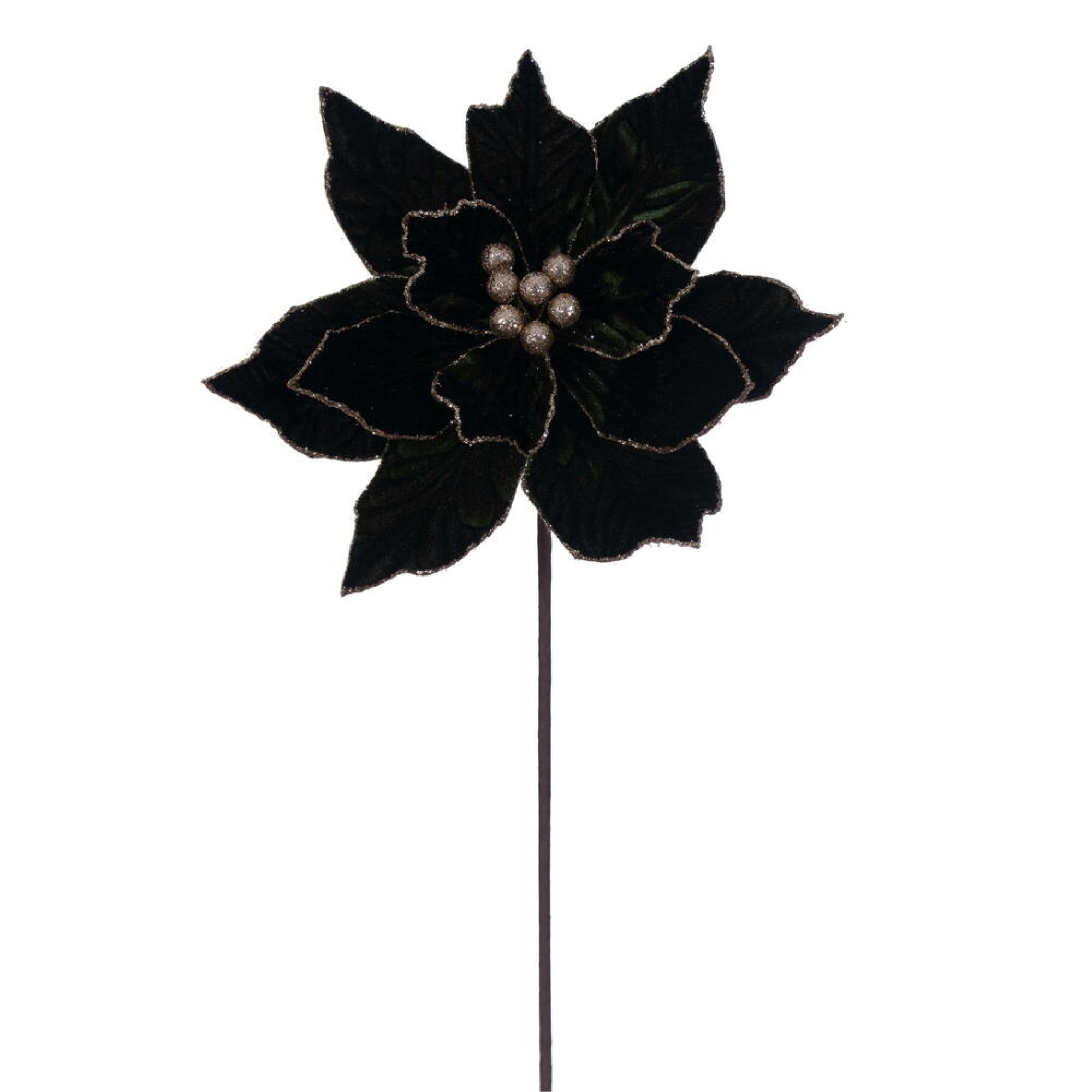 Vickerman 21.5” Green Poinsettia Stem, includes 6 pieces per bag