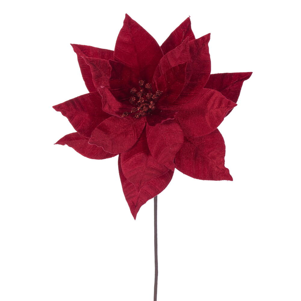 21.5″ Red Poinsettia 12″ Flower 6/Bag