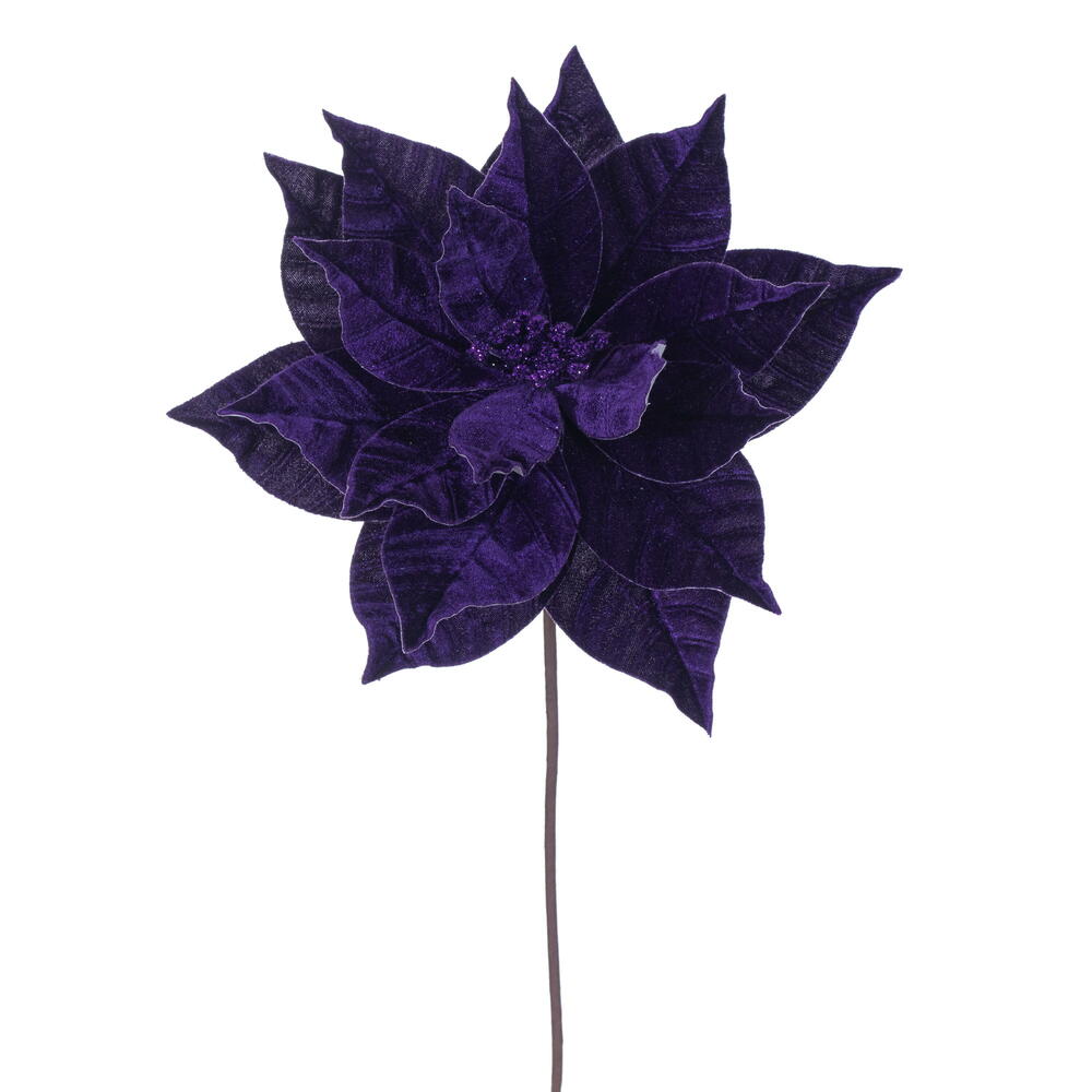 21.5″ Plum Poinsettia 12″ Flower 6/Bag