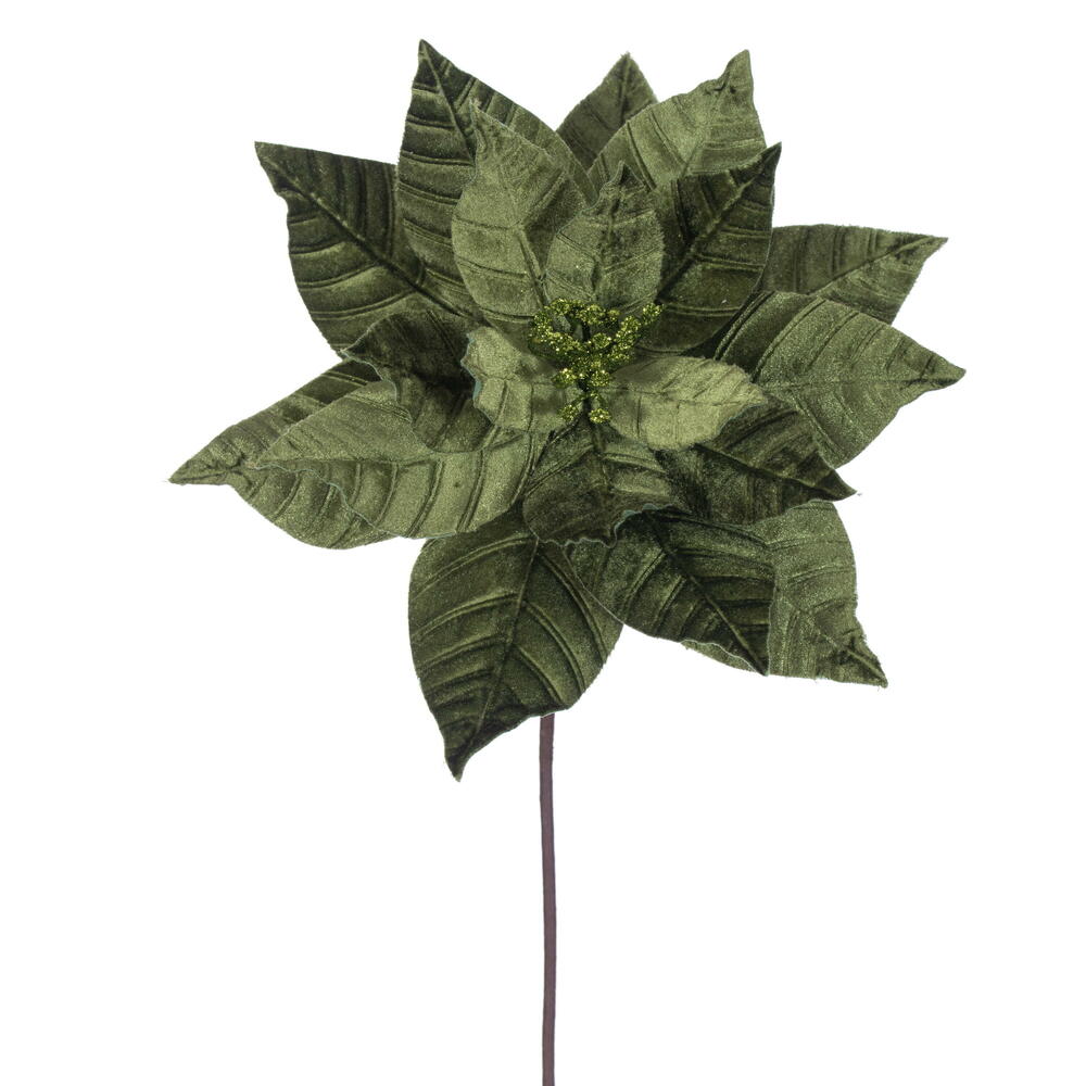 21.5″ Lime Poinsettia 12″ Flower 6/Bag