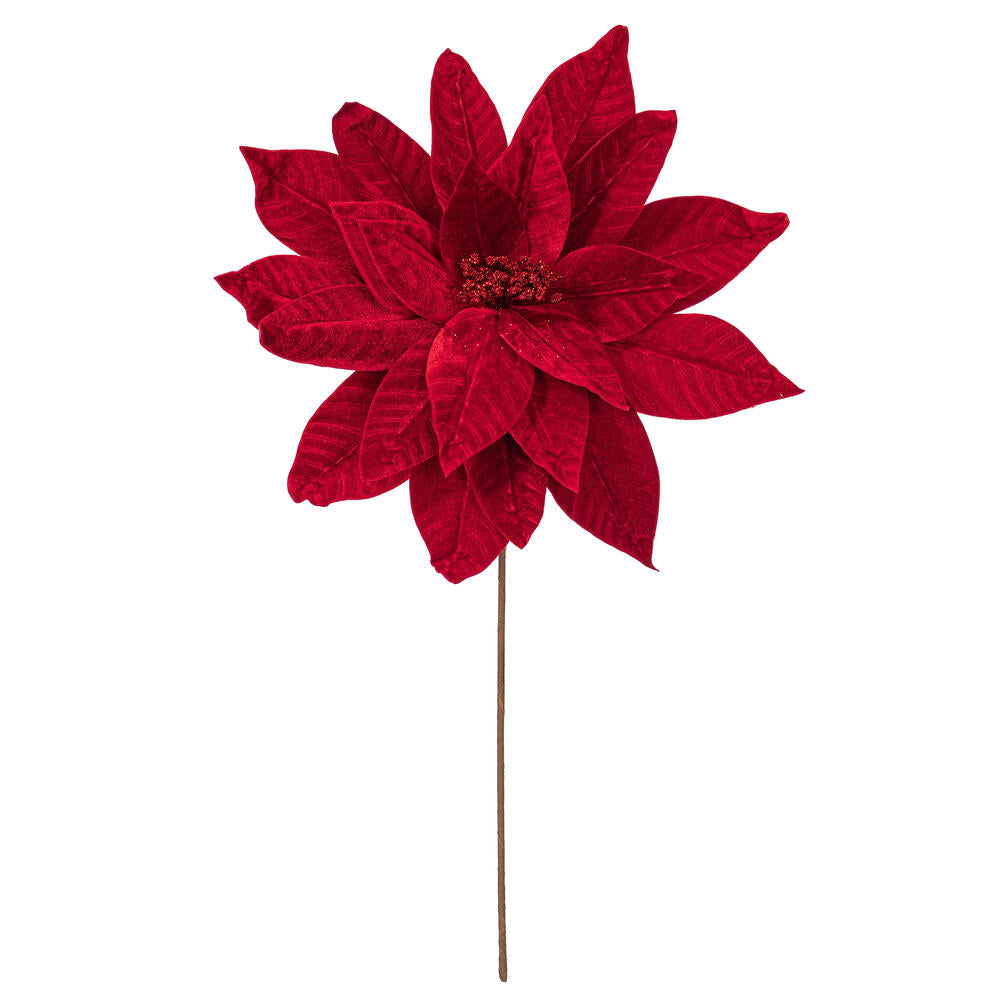 21.5” Red Poinsettia 18” Flower 2/Bag