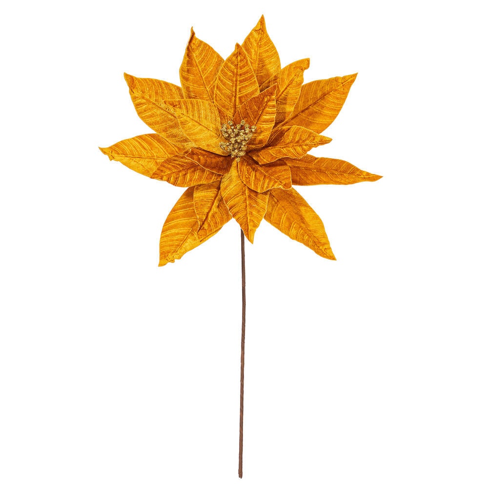 21.5” Gold Poinsettia 18” Flower 2/Bag