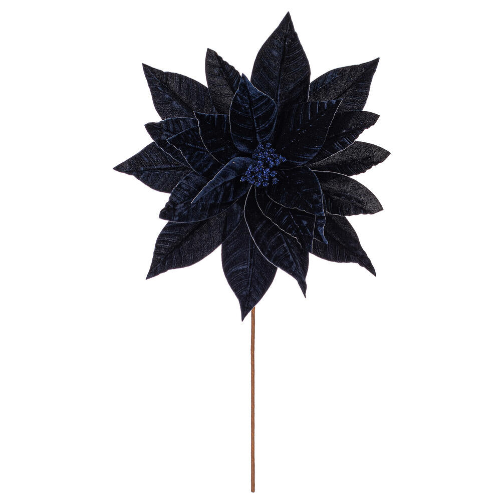 21.5” Mdnt Blue Poinsettia 18” Flwr 2/Bg