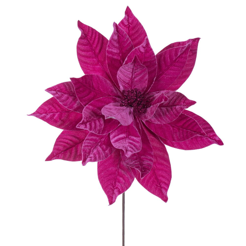 21.5” Hot Pink Poinsettia 18” Flwr 2/Bag