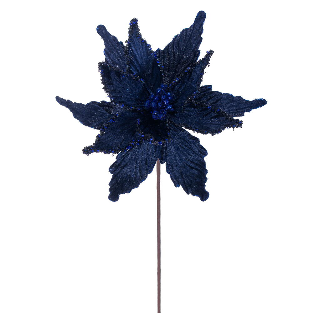 21.5″ Mdnt Blue Poinsettia 12″ Flwr 6/Bg