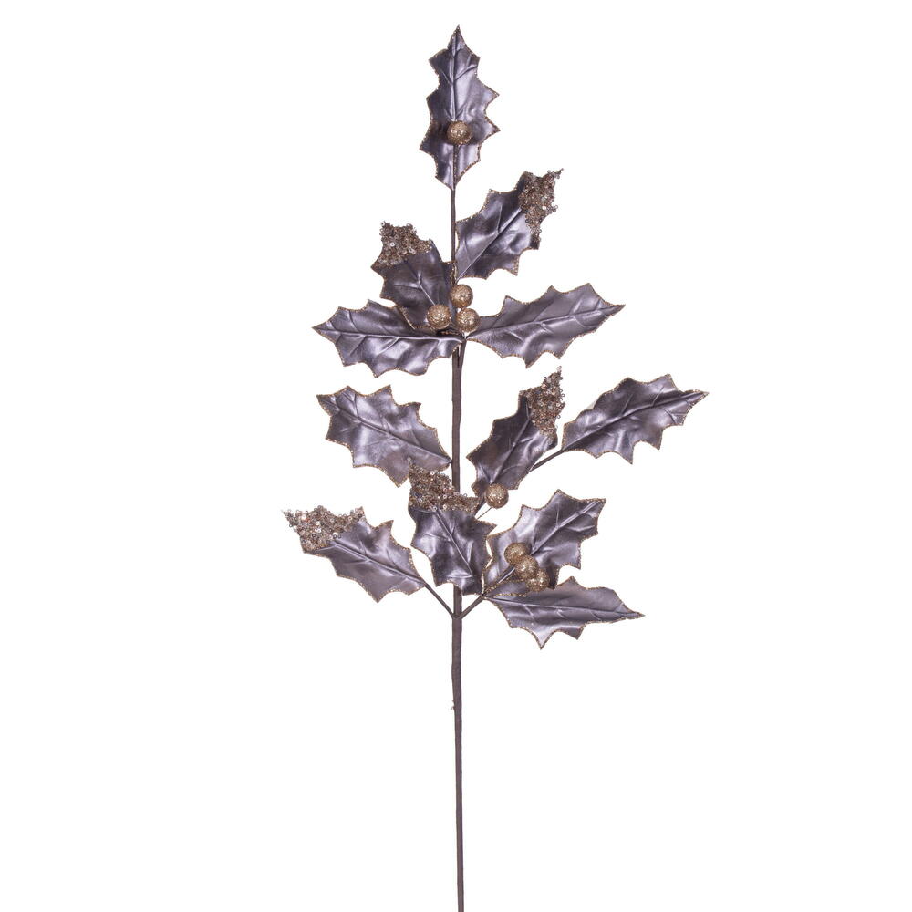 28” Mocha Holly Leaf Spray 6/Bag