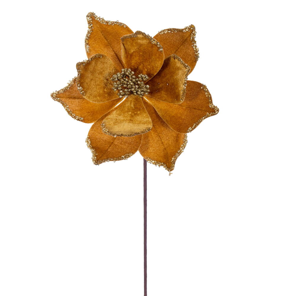 21.5” Gold Poinsettia 10” Flower 6/Bag