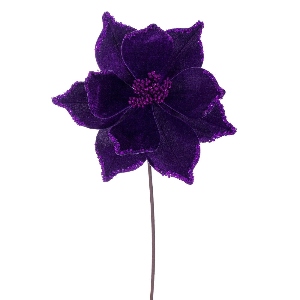 21.5″ Plum Poinsettia 10″ Flower 6/Bag