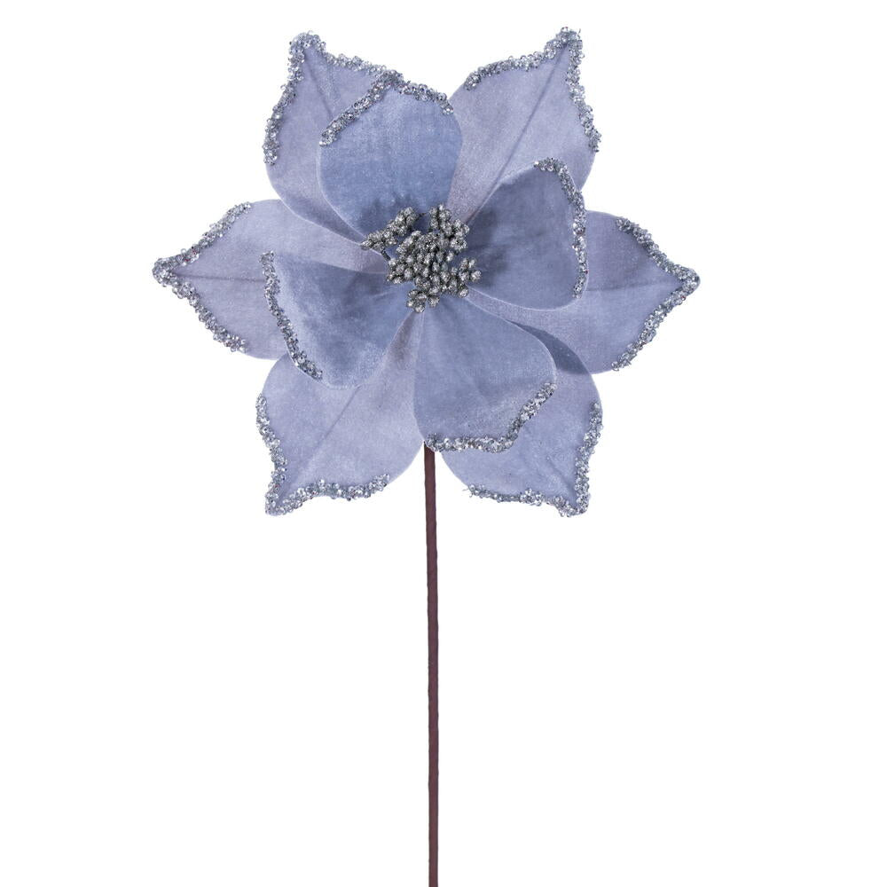 21.5” Pewter Poinsettia 10” Flower 6/Bag