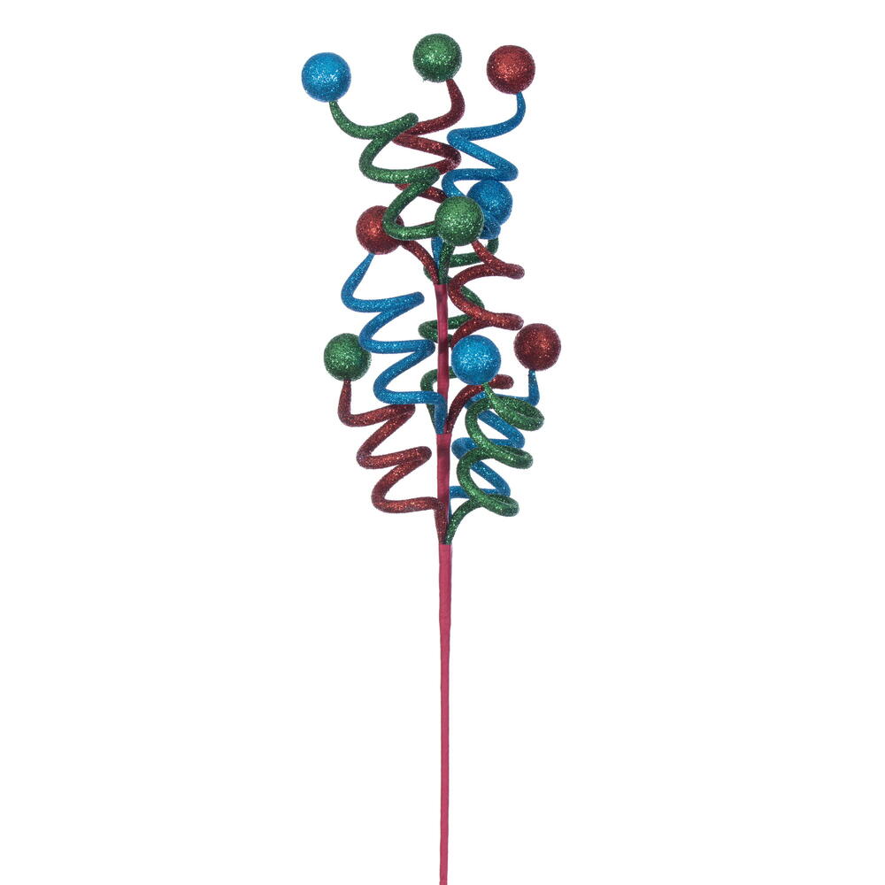 24” Blue/Green/Red Curly Spray 3/Bag