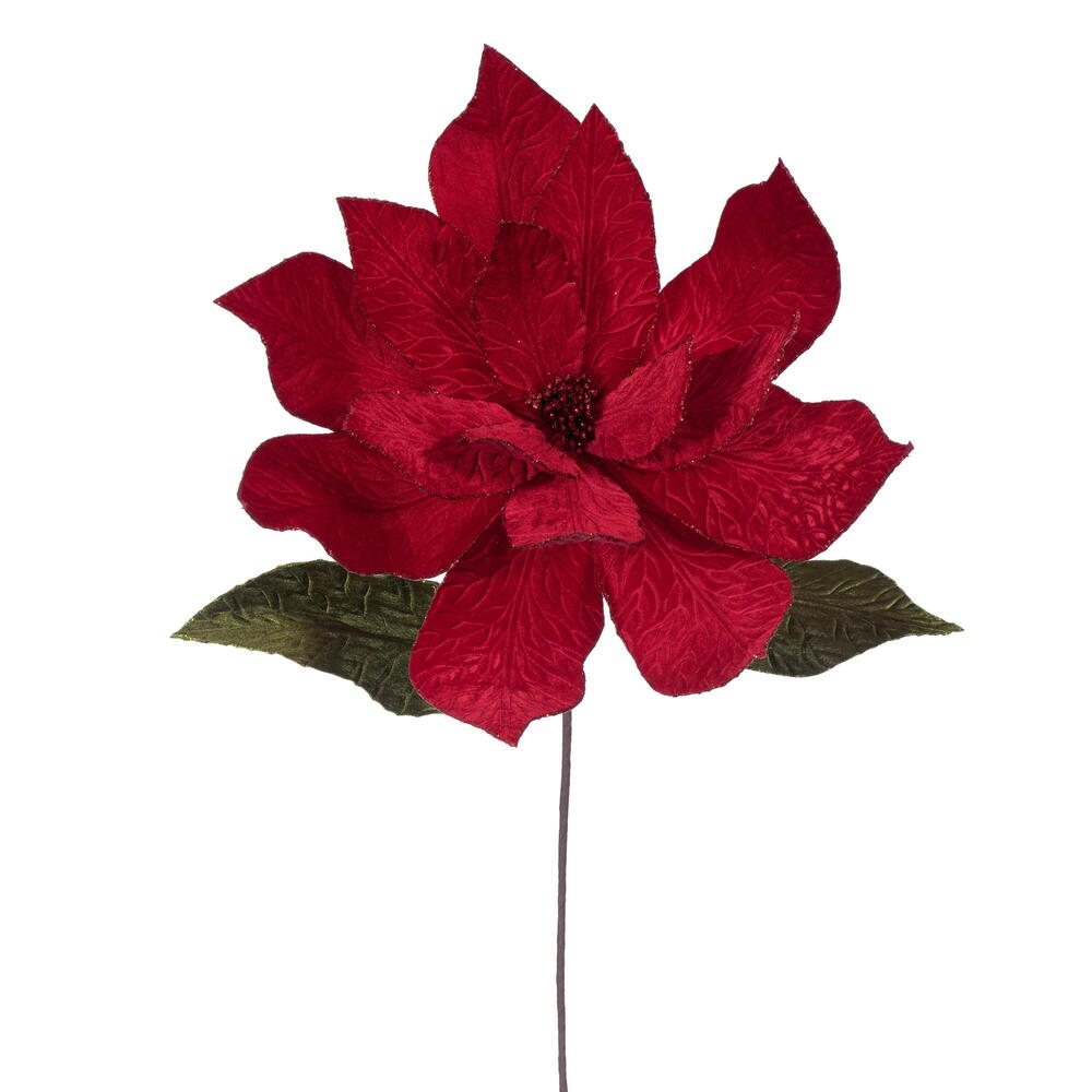 27.5” Red Poinsettia 24” Flower 2/Bag
