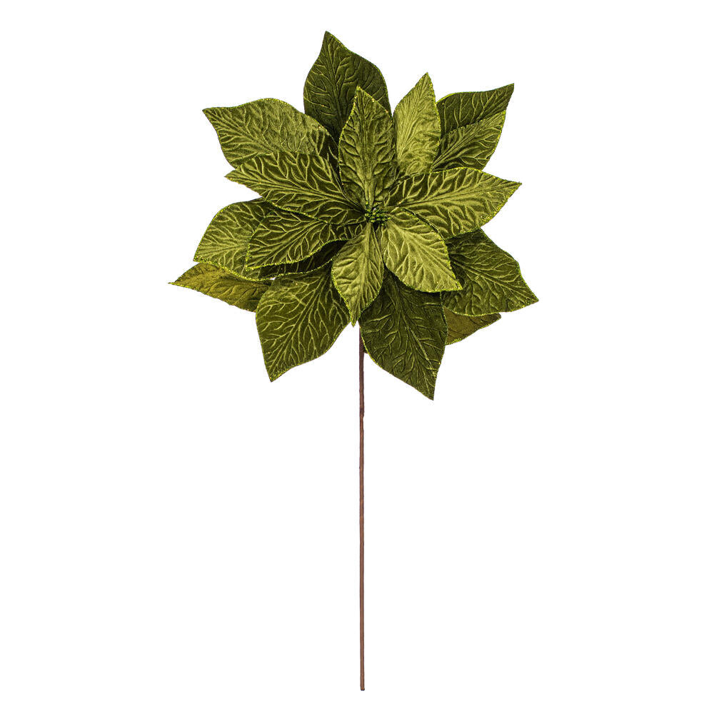 27.5” Green Poinsettia 24” Flower 2/Bag