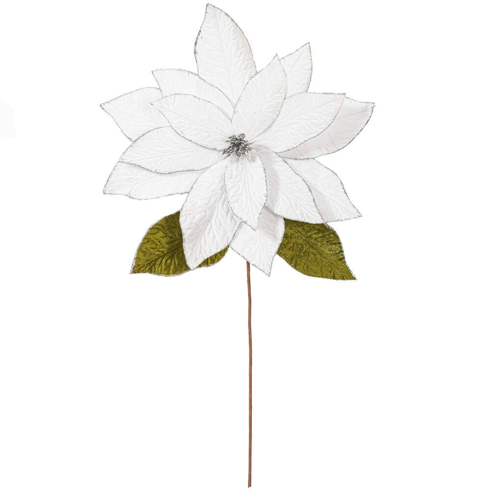 27.5” Milk Wht Poinsettia 24” Flwr 2/Bag