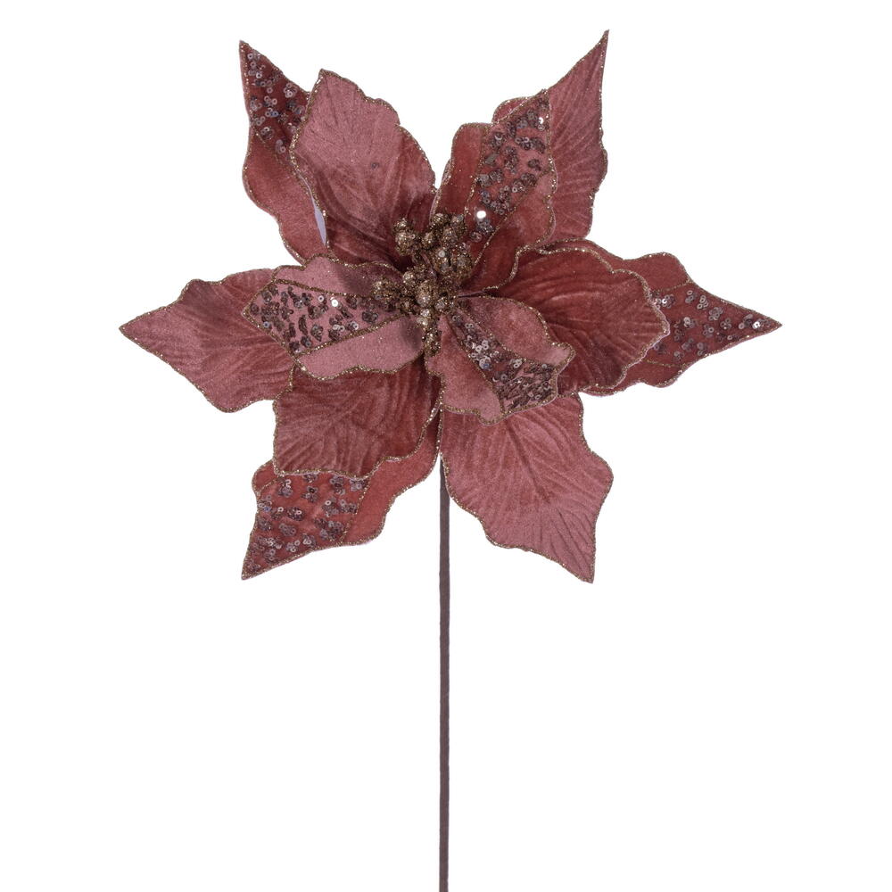 20” Rose Gold Velvet Strip 10” Flwr 3/Bg