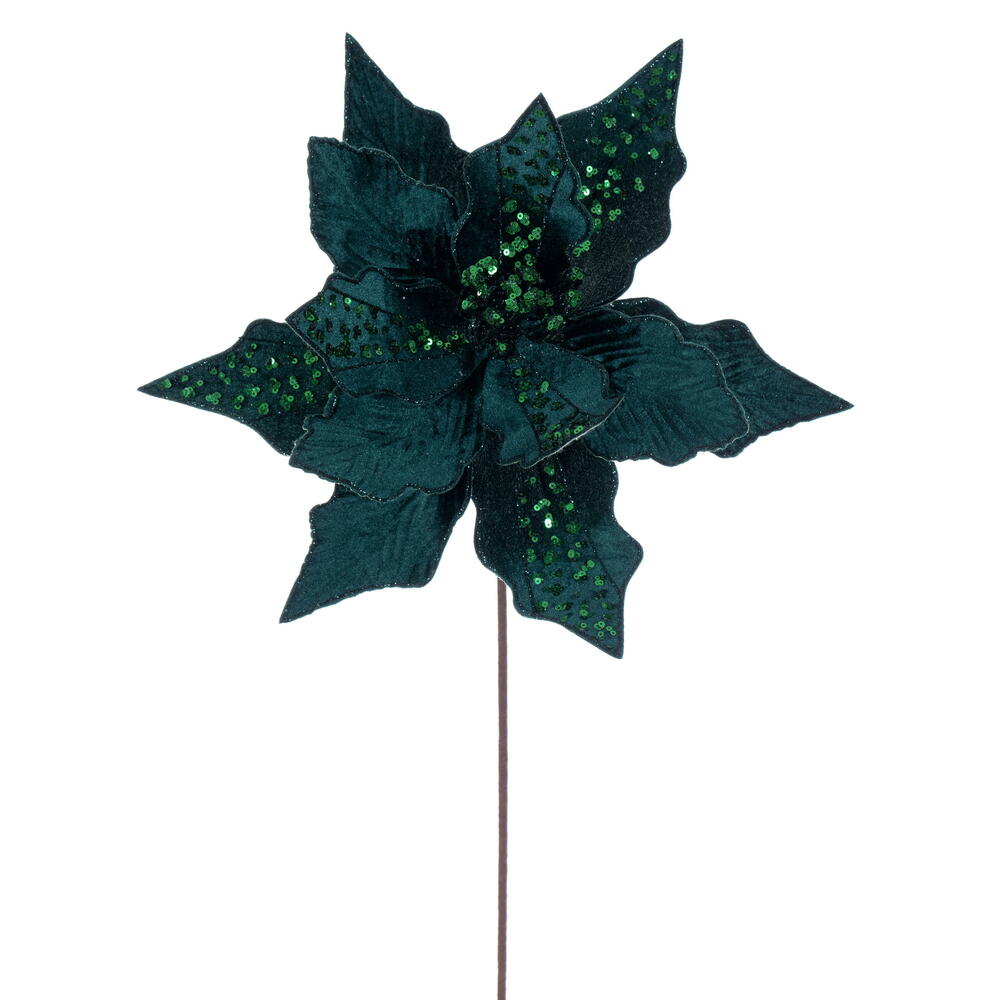 20” Midnight Green Velvet 10” Flowr 3/Bg