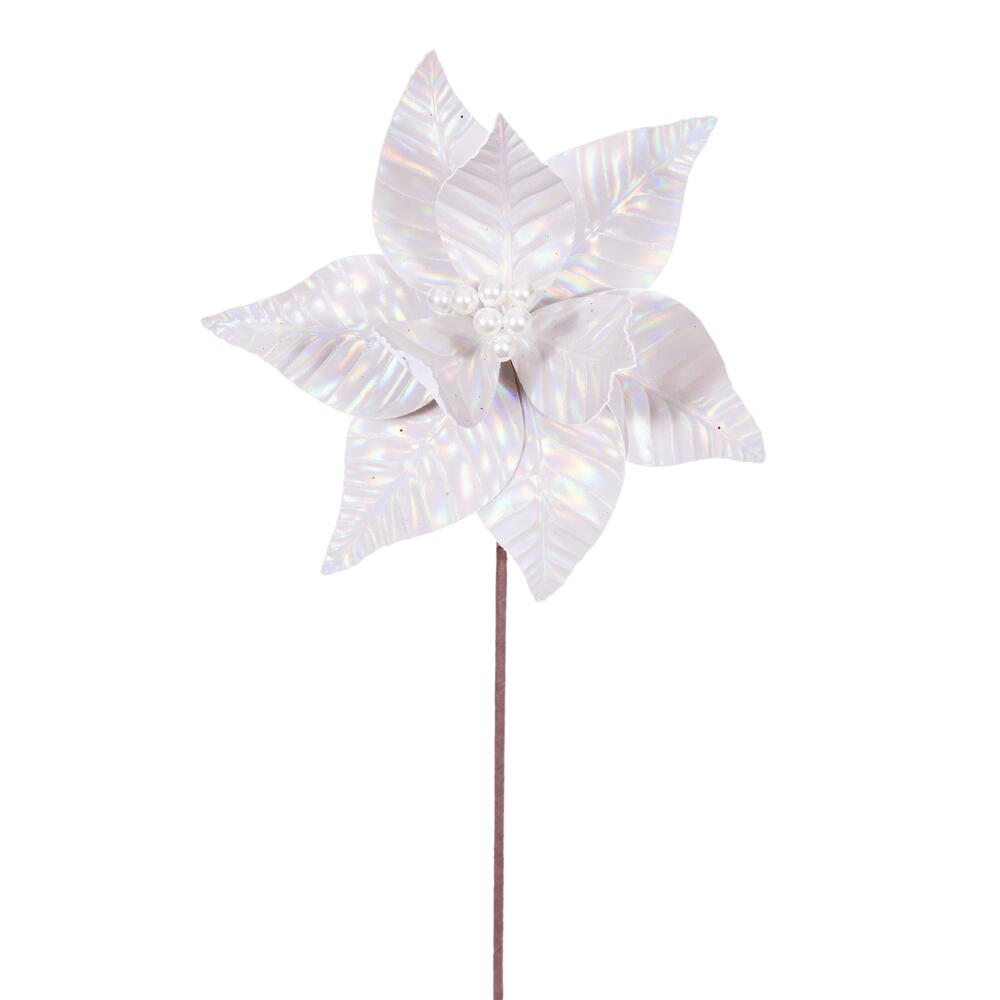 20” Cream Iridescent 10” Flower 3/Bag