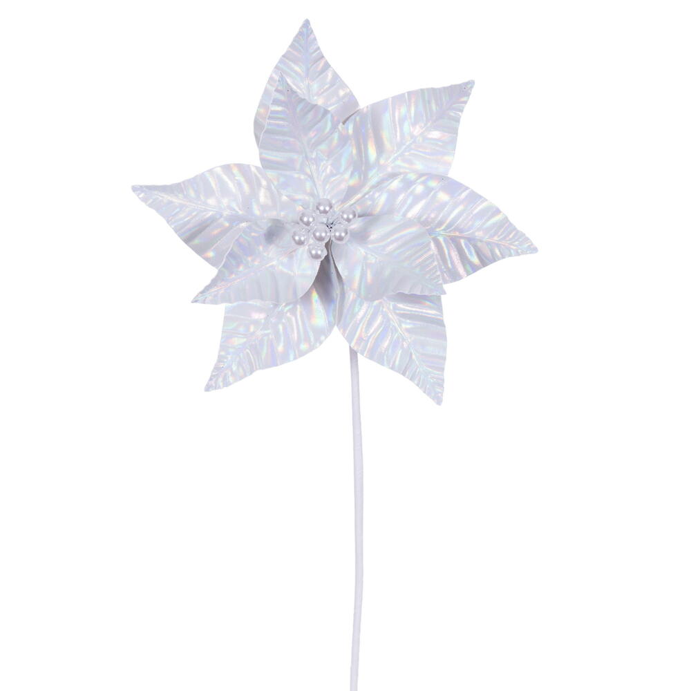 20” White Iridescent 10” Flower 3/Bag