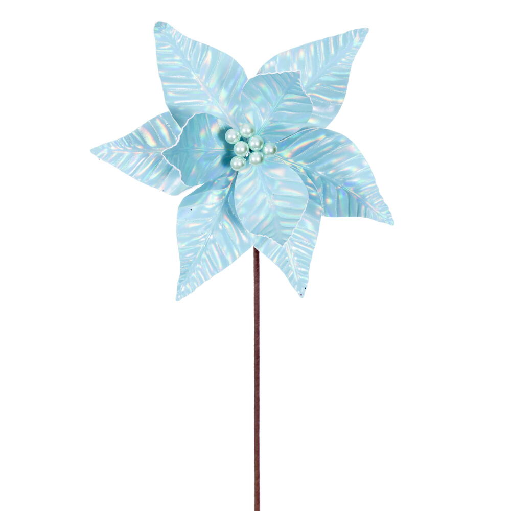 20” Baby Blue Iridescent 10” Flower 3/Bg