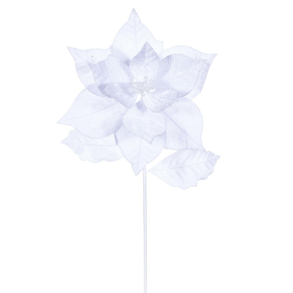 20” White Classic Velvet 12” Flower 4/Bg