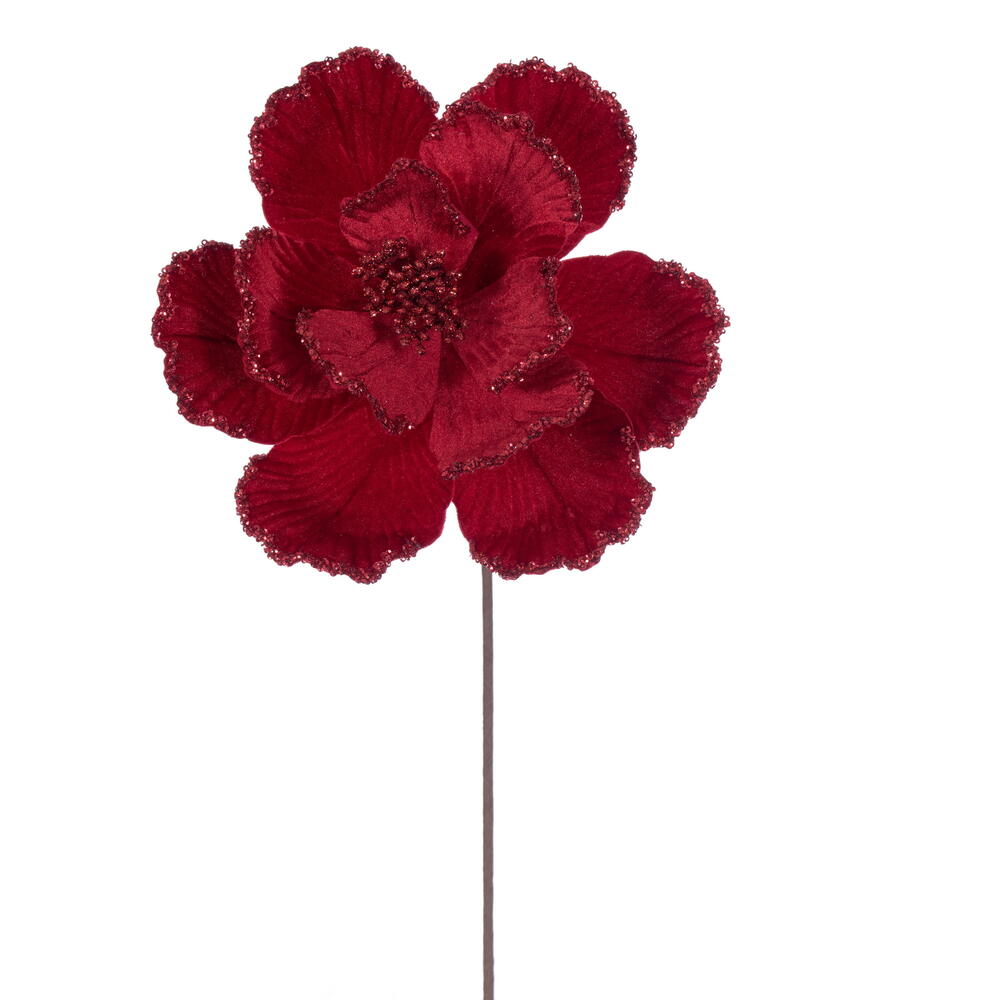 20” Red Velvet Magnolia 10” Flower 3/Bag