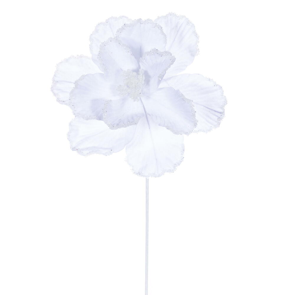 20” White Velvet Magnolia 10” Flowr 3/Bg
